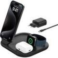 BELKIN Wireless Charger "BoostCharge 3-in-1 15 W magnetisch, einklappbar", schwarz, B:35,99cm H:18,49cm T:19,99cm, Ladegeräte