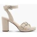 Leder Sandalette - Damen - beige - 38