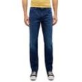 Straight-Jeans MUSTANG "Style Washington Straight", Herren, Gr. 38, Länge 34, blau (schwarz34), Denim/Jeans, Obermaterial: 99% Baumwolle, 1% Elasthan, casual, straight fit lang, Jeans, mit Reißverschluss