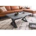 Couchtisch MCA FURNITURE "Cartagena", grau (grau, anthrazit lackiert, grau), B:110cm H:45cm T:70cm, Tische, Couchtisch Eckige Couchtische Holz-Couchtische, Couchtisch Massivholz mit Baumkante und natürlichen Rissen und Löchern