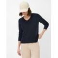 Strickpullover BRAX "Style LESLEY", Damen, Gr. 34, blau (navy), 72% Viskose, 28% Polyamid, Langarm, Pullover