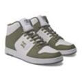 Sneaker DC SHOES "Manteca 4 Hi", Gr. 10,5(44), weiß, olive, Obermaterial: Leder (Kuh) / Futter: Textil / Außensohle: Gummi, Schuhe