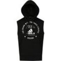 Kapuzensweatshirt ADIDAS PERFORMANCE "Community Sleeveless Hoody "BOXING"" Gr. S, schwarz (schwarz, weiß), Sweatshirts, Herren, S, Obermaterial: 100% Baumwolle