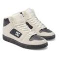 Sneaker DC SHOES "Manteca 4 Hi S", Gr. 10,5(44), schwarz-weiß (weiß, weiß, schwarz), Obermaterial: Leder (Kuh) / Futter: Textil / Außensohle: Gummi, Schuhe