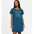 Nachthemd TRIUMPH "Nightdresses NDK X 01", Damen, Gr. 36, N-Gr, blau (midblau), Single Jersey, Obermaterial: 100% Baumwolle, casual, Kleider