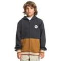 Kapuzensweatjacke QUIKSILVER "Knowledge Area", Kinder, Gr. 10, braun (tarmac), [Hauptstoff] 55% Bio-Baumwolle, 45% recycelter Polyester, Langarm, Sweatjacken