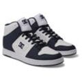 Sneaker DC SHOES "Manteca 4 Hi", Gr. 10,5(44), blau (weiß, navy), Obermaterial: Leder (Kuh) / Futter: Textil / Außensohle: Gummi, Schuhe