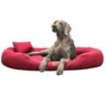 Tierlando TIFFANY Couture - Orthopädisches Hundebett dunkelrot 1,45 m, 20 cm, 1,05 m