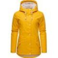 Regenjacke RAGWEAR "Marge", Damen, Gr. XL (42), gelb (hellgelb), Obermaterial: 100% Polyester, Futter: 100% Polyester, Wattierung: 100% Polyester, casual, tailliert Po-bedeckend, hoch geschlossener Ausschnitt, Langarm Ärmel ohne Ärmelschlitz normaler Saum, Jacken, warm gefütterter Damen Winter Regenmantel