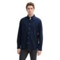 Langarmhemd TOM TAILOR, Herren, Gr. L, N-Gr, blau (sky captain blau), Obermaterial: 100% Baumwolle, unifarben, casual, regular fit Po-bedeckend, Langarm Manschette, Hemden, mit Logo Stickerei