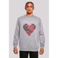 Sweatshirt F4NT4STIC "I love you 01001001 Binary Code Herz Valentinstag", Herren, Gr. L, grau (erdgrau), Obermaterial: 50% Baumwolle, 50% Polyester, casual, regular fit, Rundhals, Langarm ohne Bündchen, Sweatshirts, Premium Qualität