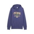 Hoodie PUMA "SPORTS LEGACY Graphic Hoodie Herren", Herren, Gr. L, blau (blau crystal), Obermaterial: 100% Baumwolle; Kapuzenfutter: 100% Baumwolle; Rippe: 96% Baumwolle, 4% Elasthan, normal, Langarm, Sweatshirts