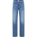 Weite Jeans MUSTANG "Style Madison Wide Pockets", Damen, Gr. 30, Länge 32, blau (686 mittelblau), Denim/Jeans, 99% Baumwolle, 1% Elasthan, weit, Jeans