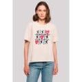 T-Shirt F4NT4STIC "Valentinstag Herz Tic Tac Toe", Damen, Gr. L, pink, Obermaterial: 100% Baumwolle, casual, oversize, Rundhals, Kurzarm ohne Bündchen, Shirts, Premium Qualität