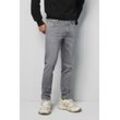 5-Pocket-Jeans MEYER "M5 Slim", Herren, Gr. 36, Länge 34, light grau stone, 99% Baumwolle;1% Elasthan, unifarben, casual, figurumspielend lang, Jeans, im Five-Pocket Style