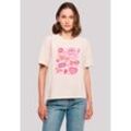 T-Shirt F4NT4STIC "Retro Valentinstag Herz Rainbow Fruits", Damen, Gr. L, pink, Obermaterial: 100% Baumwolle, casual, oversize, Rundhals, Kurzarm ohne Bündchen, Shirts, Premium Qualität