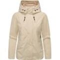 Outdoorjacke RAGWEAR "Sunniva A", Damen, Gr. L (40), beige (ecru), Obermaterial: 100% Polyester, Innenfutter: 100% Polyester, casual, figurumspielend hüftlang, hoch geschlossener Ausschnitt, Langarm Ärmel ohne Ärmelschlitz elastischer Bund mit innenliegendem Gummizug, Jacken, Wasserdichte und atmungsaktive Übergangsjacke