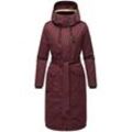 Wintermantel NAVAHOO "Hokulanii", Damen, Gr. XXL (44), rot (weinrot), Obermaterial: 100% Polyester, Futter: 100% Polyester, Wattierung: 100% Polyester, Ärmelfutter: 100% Polyester, casual, figurumspielend knielang, Langarm mit Knöpfen,verstellbar Rippbündchen mit Druckknöpfen,verstellbar, Mäntel, Langer Winter Damenmantel mit Taillengürtel