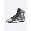 Sneaker ANDREA CONTI, Damen, Gr. 40, silber (schwarz, silberfarben), Leder, Glattleder, modisch, Schuhe