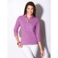 Poloshirt CLASSIC BASICS "Poloshirt", Damen, Gr. 40, lila (orchidee), 50% Baumwolle, 50% Modal, unifarben, ohne Ausschnitt, 3/4-Ärmel, Shirts