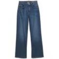 TOM TAILOR Damen Wide Leg Jeans mit High Waist, blau, Uni, Gr. 27/32