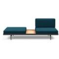 Relaxliege INNOVATION LIVING ™ "Puri Designcouch, innovativ und elegant, Solitärmöbel, Daybed", blau (navy blau 580, argus), Struktur ARGUS, EICHE TISCH, 100% recyceltes Polyester, Sofas, Daybed mit integrierter Holzablage, hoher Sitz- und Liegekomfort