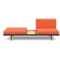 Relaxliege INNOVATION LIVING ™ "Puri Designcouch, innovativ und elegant, Solitärmöbel, Daybed", orange (rost 581, argus), Struktur ARGUS, EICHE TISCH, 100% recyceltes Polyester, Sofas, Daybed mit integrierter Holzablage, hoher Sitz- und Liegekomfort