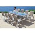 Garten-Essgruppe MERXX "Amalfi", grau (taupe), Obermaterial: 100% Polyester, Sitzmöbel-Sets, pulverbeschichtetes Aluminium, aus 100% Polyester, für 8 Personen