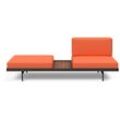 Relaxliege INNOVATION LIVING ™ "Puri Designcouch, innovativ und elegant, Solitärmöbel, Daybed", orange (rost 581, argus), Struktur ARGUS, WALNUSS TISCH, 100% recyceltes Polyester, Sofas, Daybed mit integrierter Holzablage, hoher Sitz- und Liegekomfort