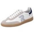 Sneaker RIEKER SPORT "San Diego", Herren, Gr. 42, grau (weiß, grau), Leder, Veloursleder, kontrastfarbene Details, sportlich, Schuhe, Retro-Sneaker aus der neuen Christoph Kramer Kollektion