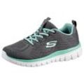 Sneaker SKECHERS "GRACEFUL - GET CONNECTED", Damen, Gr. 38, grau (grau, mint), Textil, sportlich, Schuhe, in Schuhweite G (weit), Freizeitschuh, Halbschuh, Schnürschuh