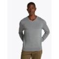 Strickpullover TOMMY HILFIGER "ESSENTIAL COTTON V NECK", Herren, Gr. L, grau (medium grau heather), Strick, Obermaterial: 100% Baumwolle, meliert, casual, V-Ausschnitt, Langarm Rippbündchen, Pullover