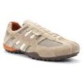 Slip-On Sneaker GEOX "UOMO SNAKE", Herren, Gr. 39, beige (beige, orange), Veloursleder, Textil, sportlich, Schuhe, Slipper, Freizeitschuh mit Ziernähten und mit Geox Spezial Membrane