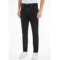 5-Pocket-Jeans TOMMY JEANS "Scanton Slim Denim", Herren, Gr. 30, Länge 32, schwarz (denim schwarz), Denim/Jeans, Obermaterial: 99% Baumwolle, 1% Elasthan, casual, slim fit, Jeans