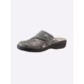 Pantolette BELVIDA, Damen, Gr. 37, grau (hellgrau), Veloursleder, Glattleder, modisch, Schuhe