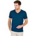 T-Shirt TRIGEMA "TRIGEMA V-Shirt aus 100% Bio-Baumwolle (kbA)", Herren, Gr. XXL, blau (saphir, c2c), 100% Baumwolle (Bio-Baumwolle kbA), Basic, Kurzarm, Shirts