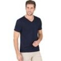 T-Shirt TRIGEMA "TRIGEMA V-Shirt aus 100% Bio-Baumwolle (kbA)", Herren, Gr. XXL, blau (navy, c2c), 100% Baumwolle (Bio-Baumwolle kbA), Basic, Kurzarm, Shirts