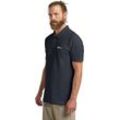 Poloshirt JACK WOLFSKIN "ESSENTIAL POLO M", Herren, Gr. L (52), blau (schwarz, navy), Oberstoff: 100% BAUMWOLLE ; Kontrastmaterial 1: 100% BAUMWOLLE ; Kontrastmaterial 2: 100% BAUMWOLLE, Shirts