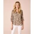 Plissee-Bluse im Animalprint