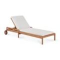 Ethnicraft Jack Gartenliege verstellbar mit Stoffauflage Teak 216x84 cm