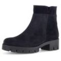 Stiefelette GABOR, Damen, Gr. 42, blau (nachtblau), Veloursleder, unifarben, klassisch, Schuhe, Blockabsatz, Boots, Chunky-Boots mit Innenreißverschluss