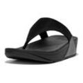 Zehentrenner FITFLOP "LULU SHIMMERLUX TOE-POST SANDALS", Damen, Gr. 37, schwarz, Textil, Synthetik, Glitzer, modisch, Schuhe, Keilabsatz, Sommerschuh, Schlappen in schimmernder Optik