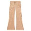 Sweathose JUICY COUTURE "LAYLA LOW RISE POCKET GOLD HARDWARE PANT Damen", Damen, Gr. L, EURO-Größen, braun (caramel), 95% POLYESTER 5% ELASTAN, slim fit, Hosen, Trainingshose Damen, Sweathose, Velour, Jogginghose mit Glitzer, Sale