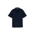 TOM TAILOR Herren Plus Size - Piqué Poloshirt mit Logo-Stickerei, blau, Uni, Gr. 4XL