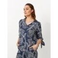 Druckbluse TONI "Anna", Damen, Gr. 40, blau (deep ocean), Web, Obermaterial: 100% Lyocell, bedruckt, casual, regular fit taillenbedeckt, V-Ausschnitt, 3/4-Ärmel, Blusen, mit All-Over Print