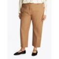 Chinohose TOMMY HILFIGER CURVE "CRV CO SLIM STRAIGHT CHINO", Damen, Gr. 48, N-Gr, beige (safari canvas), Web, Obermaterial: 65% Baumwolle, 33% Lyocell, 2% Elasthan, unifarben, casual, straight fit knöchellang, Hosen, in Großen Größen, Chino Qualität