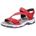 Riemchensandale RIEKER, Damen, Gr. 38, rot, Lederimitat, Textil, sportlich, Schuhe, Sommerschuh, Sandalette, Klettschuh, im Sportslook