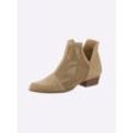 Stiefelette HEINE, Damen, Gr. 35, braun (camel), Leder, Rindsleder, Veloursleder, modisch, Schuhe