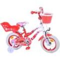 Kinderfahrrad Lovely für Mädchen 12 Zoll Kinderrad Rot Weiß Fahrrad