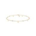 Collier ELLI "Choker Glas Kristalle Weiß 925 Sterling Silber" Gr. 36, gold, Halsketten, Damen, 36,mit Stein, Silber 925 (Sterlingsilber), L: 36cm